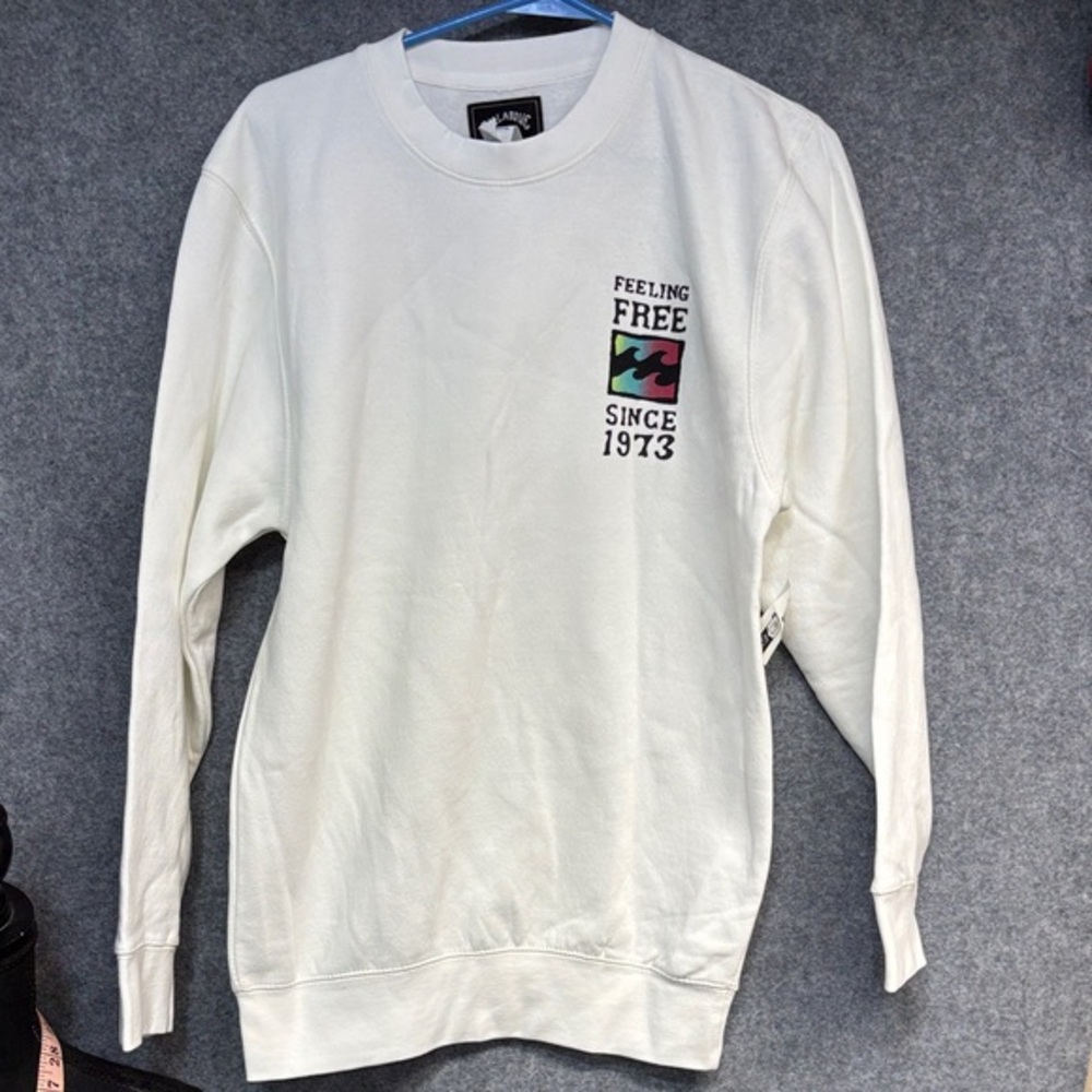 Billabong white long sleeve multi color Daydream crew Feeling Free sweatshirt S